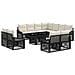 Set Divano da Giardino 12 pz Nero e Bianco Crema polyrattan - Foto miniatura 1