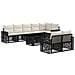 Set Divano da Giardino 9 pz Nero e Bianco Crema polyrattan - Foto miniatura 1