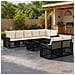 Set Divano da Giardino 9 pz Nero e Bianco Crema polyrattan - Foto miniatura 10