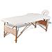 Lettino Pieghevole Da Massaggio Bianco Crema 2 Zone Con Telaio Legno - Foto miniatura 1