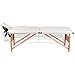 Lettino Pieghevole Da Massaggio Bianco Crema 2 Zone Con Telaio Legno - Foto miniatura 2
