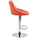 Sgabello Design LAZIO in Tessuto - Sedia Cucina Girevole e Regolabile (83-104 cm) con Poggiapiedi I Sgabello Bar Imbottito Arancione - Foto miniatura 3
