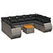 Set Divano Da Giardino 10 Pz Con Cuscini Grigio In Polyrattan - Foto miniatura 2