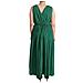 Abito Scollo A V Senza Maniche In Cotone Verde - It46-xl - Foto miniatura 5