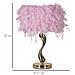 Lampada Da Tavolo Piume 4 - Rosa - Metallo - 25x25x47 Cm - Foto miniatura 6