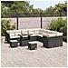 Set di Sofà da Giardino da 13 Pezzi con Cuscini Nero Rattan Polimerico Acacia,  Set da Pranzo da Giardino da 3 Pezzi con Cuscini Nero Rattan Polimerico Acacia - Foto miniatura 3