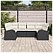 Set Divano da Giardino 6 Pezzi con Cuscini Nero Rattan Polietilene - Foto miniatura 3