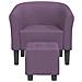 Poltrona Cabriolet con Poggiapiedi Viola in Tessuto - Foto miniatura 3