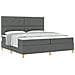 Letto a Molla e Materasso Grigio Scuro 200x200 cm in Tessuto - Foto miniatura 1