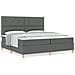 Letto a Molla e Materasso Grigio Scuro 200x200 cm in Tessuto - Foto miniatura 4