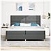 Letto a Molla e Materasso Grigio Scuro 200x200 cm in Tessuto - Foto miniatura 5