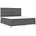 Letto a Molla e Materasso Grigio Scuro 200x200 cm in Tessuto - Foto miniatura 6