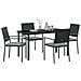Set da Pranzo per Giardino 5 pcs Nero Poly Rattan - Foto miniatura 3