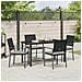 Set da Pranzo per Giardino 5 pcs Nero Poly Rattan - Foto miniatura 4