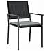 Set da Pranzo per Giardino 5 pcs Nero Poly Rattan - Foto miniatura 6