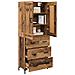 Credenza con cassetto 2 pcs Legno vecchio Legno multistrato - Foto miniatura 3