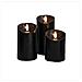Set Di 3 Candele Led Nere Magiche Senza Fiamma Con Telecomando - Diametro 7,5 Cm - Foto miniatura 1