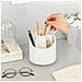 Organizzatore Porta Pennelli Da Trucco Bianco Con Coperchio - Contenitore Per Pennelli Cosmetici - Foto miniatura 5