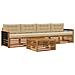 Set di divani da esterno con cuscino 5 pcs Naturale e Beige - Foto miniatura 1