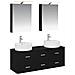 Set di mobili per il bagno 5 pcs Rovere Nero - Foto miniatura 1