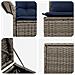 Set di divani 5 pz Grigio e Blu Navy Rattan sintetico e Acciaio - Foto miniatura 4