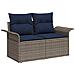 Set di divani 5 pz Grigio e Blu Navy Rattan sintetico e Acciaio - Foto miniatura 6