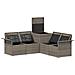 Set di divani 5 pz Grigio e Blu Navy Rattan sintetico e Acciaio - Foto miniatura 10