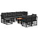 Set Divano da Giardino 10 pz Nero e Grigio scuro polyrattan - Foto miniatura 1