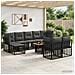Set Divano da Giardino 10 pz Nero e Grigio scuro polyrattan - Foto miniatura 8