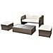 9 Pz Set Mobili Da Esterni Marrone Polirattan - Foto miniatura 4