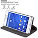 Custodia Compatibile Con Sony Xperia Z3 In Blu Scuro Nero - Coperchio Protettiva Con Chiusura Magnetica, Funzione Stand E Tasca Per Le Carte - Foto miniatura 8