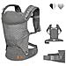 Margareet Marsupio Ergonomico Porta Bebe Neonati Traspirante 3 Posizioni Dâ€™uso Con Cappuccio Retrattile Supporto Fascia Lombare Da 4 Mesi Fino A 20 Kg, Grigio - Foto miniatura 1