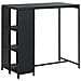 Tavolo Da Bar Con Ripiani Nero 120x60x110 Cm In Polyrattan - Foto miniatura 1