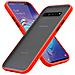 Custodia Compatibile Con Samsung Galaxy S10 In Rosso Opaco - Bottoni Neri - Coperchio Protettivo Ibrido Con Interno In Silicone Tpu E Retro In Plastica Opaca - Foto miniatura 1