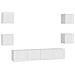 Set Mobili Porta TV 6 pz Bianco in Legno Multistrato - Foto miniatura 1