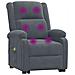 Poltrona Alzapersona Reclinabile Grigio Scuro In Velluto - Foto miniatura 2