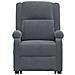 Poltrona Alzapersona Reclinabile Grigio Scuro In Velluto - Foto miniatura 7