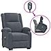 Poltrona Alzapersona Reclinabile Grigio Scuro In Velluto - Foto miniatura 1