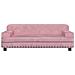 Divano Per Bambini Rosa 90x53x30 Cm In Velluto - Foto miniatura 3