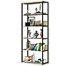 Scaffale stile loft con ripiani in legno, 6 ripiani, 80x32x192 cm, Colore Nero e Quarcia Artisan - Foto miniatura 2