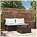 Set Mobili Da Giardino 3 Pz Con Cuscini In Polyrattan Marrone - Foto miniatura 8