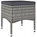 Set Bistrot da Giardino 5pz Polyrattan e Vetro Temperato Grigio - Foto miniatura 2