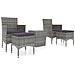 Set Bistrot da Giardino 5pz Polyrattan e Vetro Temperato Grigio - Foto miniatura 1
