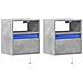 Mobili TV a Parete con Luci LED 2pz Grigio Cemento 41x31x45 cm - Foto miniatura 3