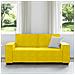 Divano a 2 Posti giallo 140 cm in Velluto - Foto miniatura 5