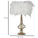 Lampada Da Tavolo Piume 5 - Bianco - Metallo - 25x25x54 Cm - Foto miniatura 6