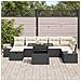 Set di Divani da Giardino da 8 Pezzi con Cuscini in Polyrattan Nero - Foto miniatura 3