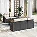 Set Divano da Giardino 6 Pezzi con Cuscini Nero Rattan Polietilene Acacia - Foto miniatura 2
