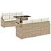 Set Divano da Giardino a 7 pezzi con Cuscini Beige in Rattan Polietilene - Foto miniatura 1