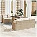 Set Divano da Giardino a 7 pezzi con Cuscini Beige in Rattan Polietilene - Foto miniatura 2